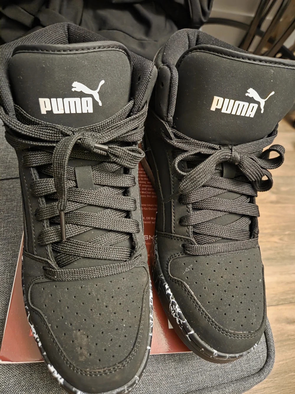 Puma Men’s Black High-Top Sneakers with White Logo